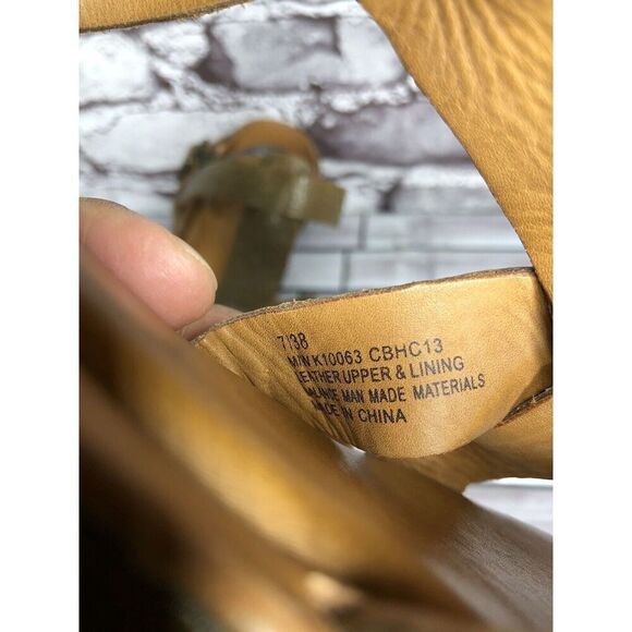 Kork-Ease Olive Green Leather Platform Wedge Ankle Strap Sandals Women Sz 7M US - Picture 4 of 16